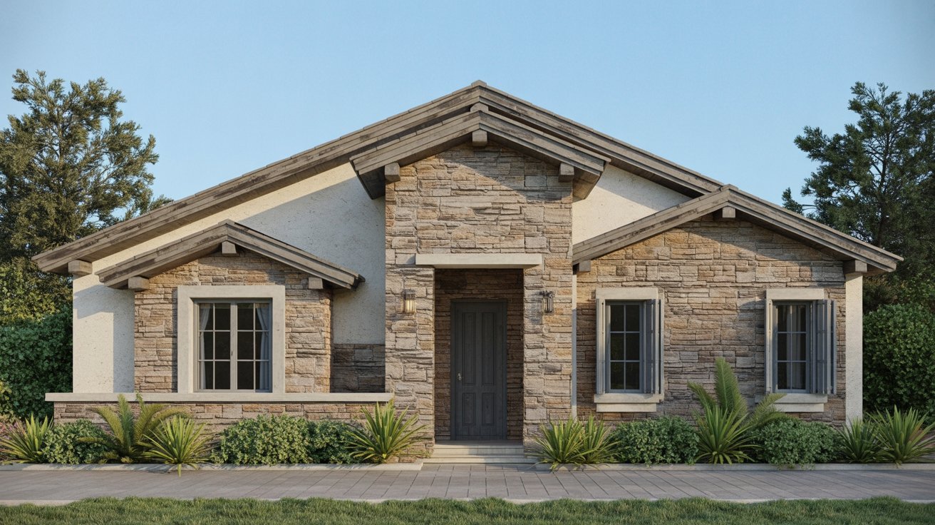 11. Front Elevation with Stone Cladding