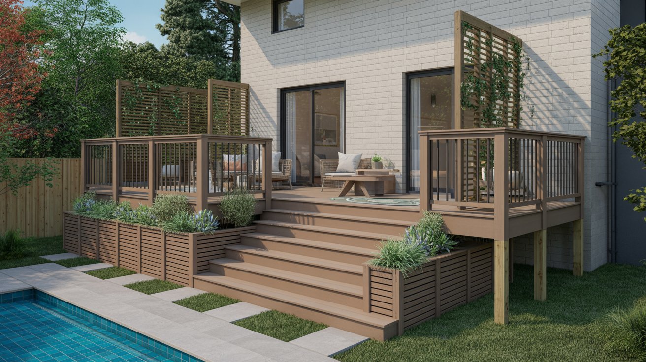 12. Tiered Deck with Privacy Screens