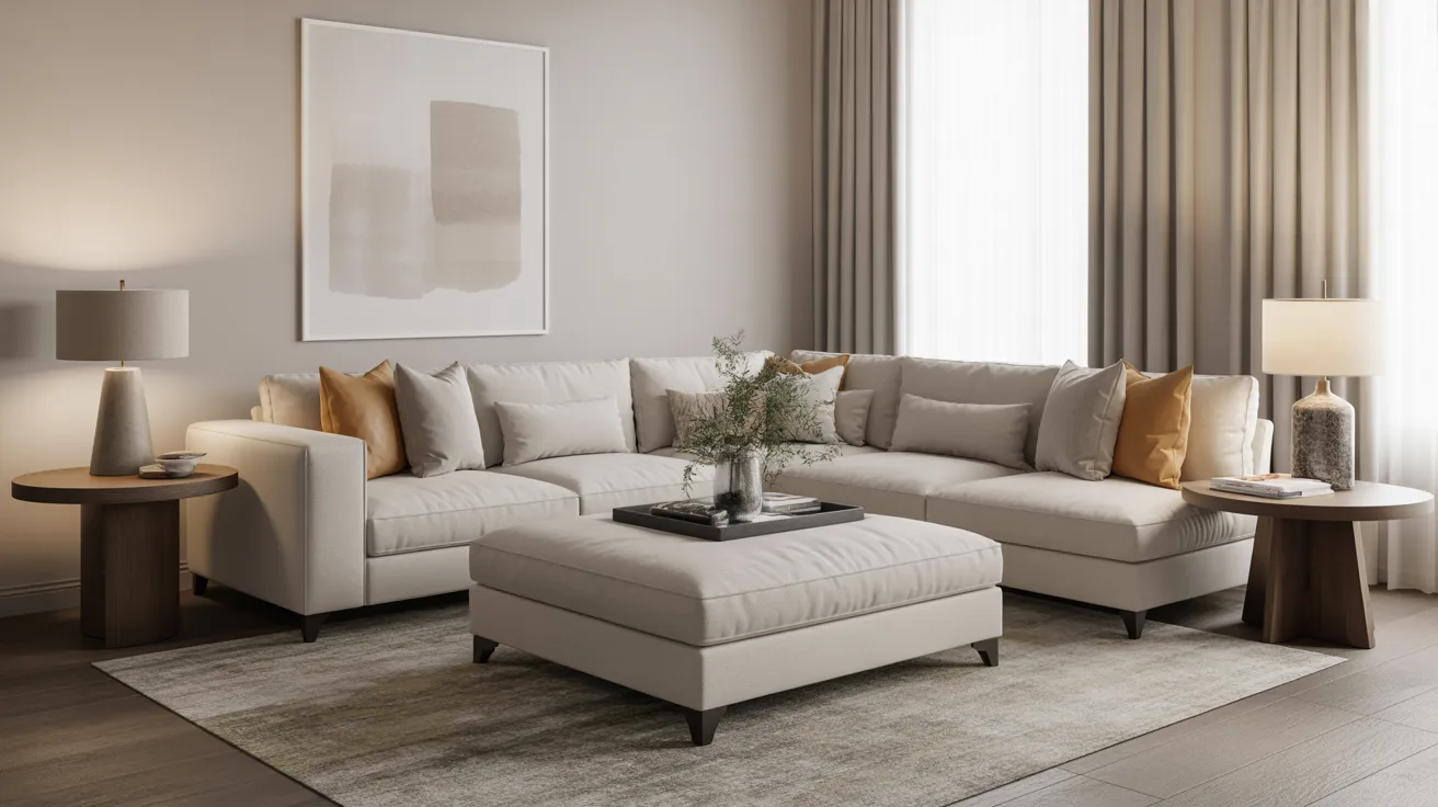 16. The "Corner Sofa + Ottoman" Layout