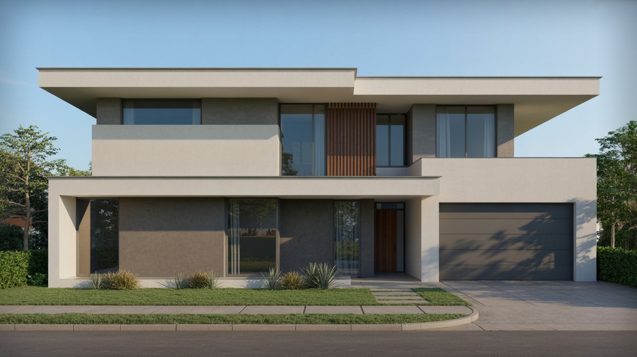 12. Flat Roof Modern Front Elevation