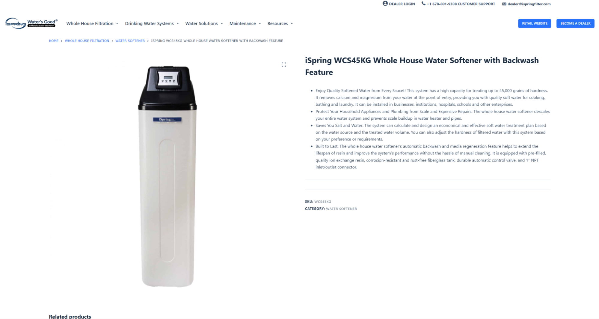 iSpring: WCS45KG Whole House Water Softener