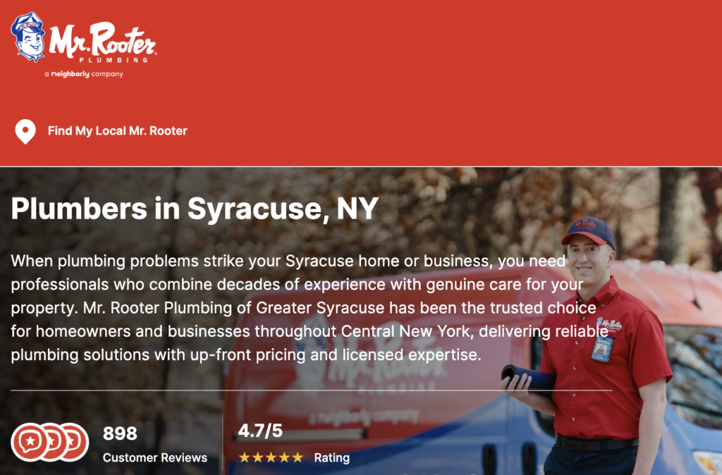 Who Are the Best Plumbers in Syracuse, NY? 1. Mr. Rooter Plumbing